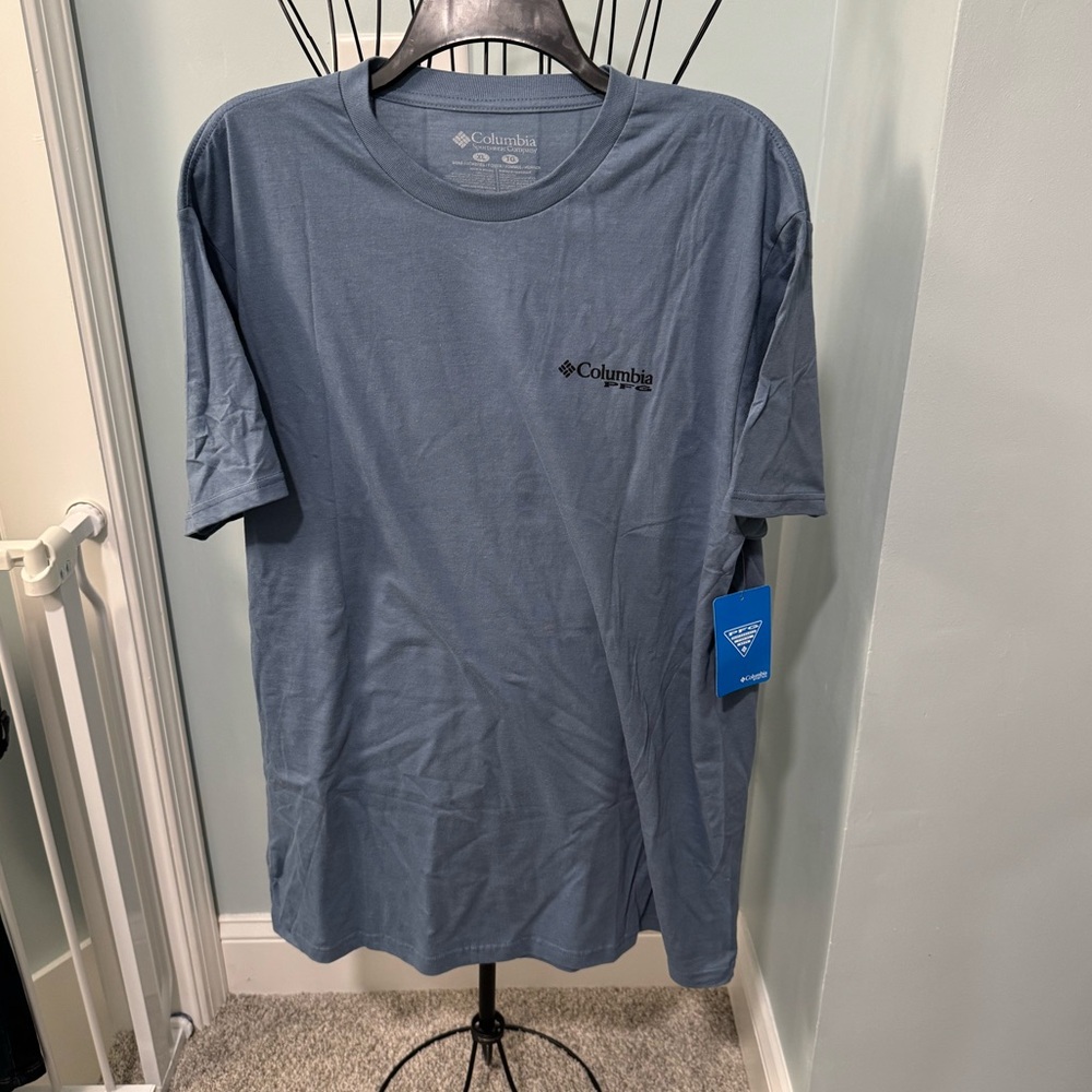 New men’s Miller Columbia PFG steel blue gray short sleeve shirt extra large XL